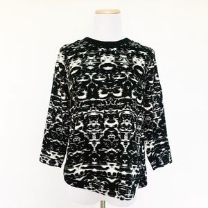 Jcrew Black Print Top Blouse